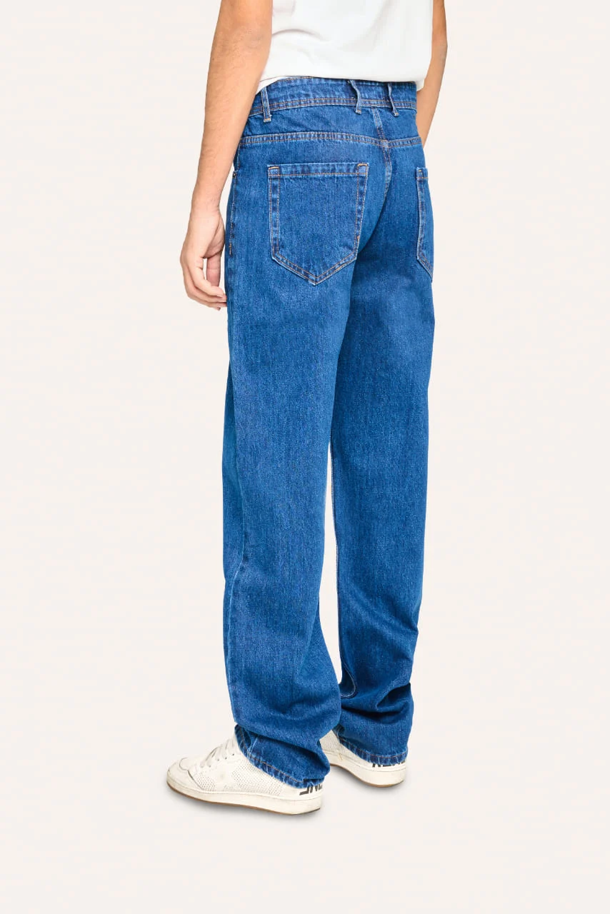 Çok Renkli Çizgili Baggy Jean - Görsel 2
