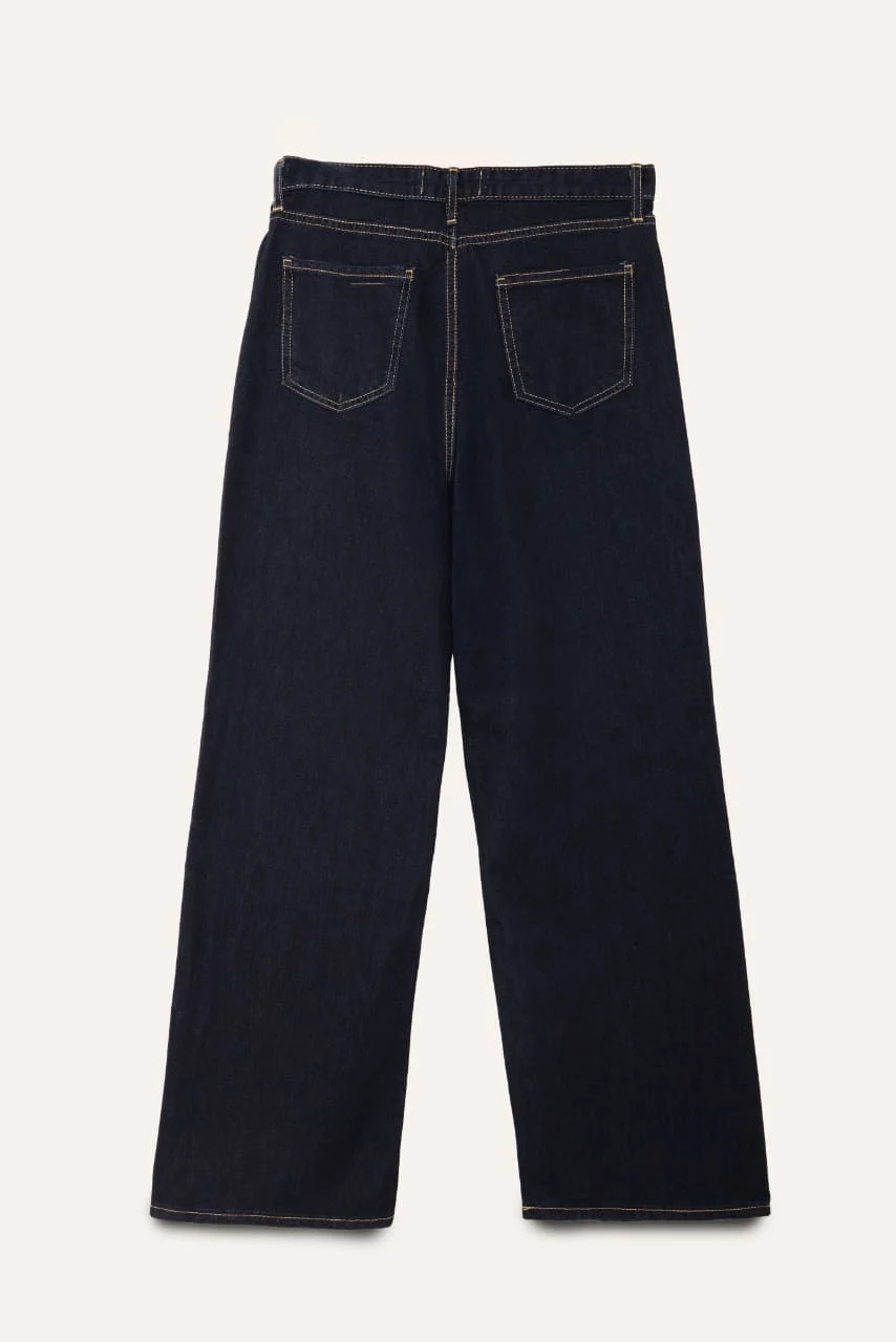 Altın Baklava Desenli Wide Leg Jean - Görsel 6